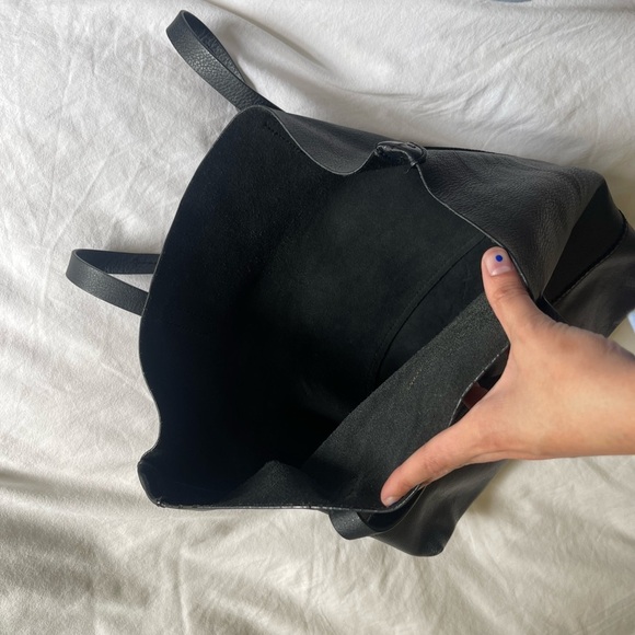 Black Leather J. Crew Tote Bag - Picture 6 of 6